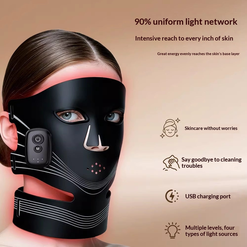 LumiSkin™ LED Facial Therapy Mask – 4 Light Modes | USB Rechargeable Skincare Device