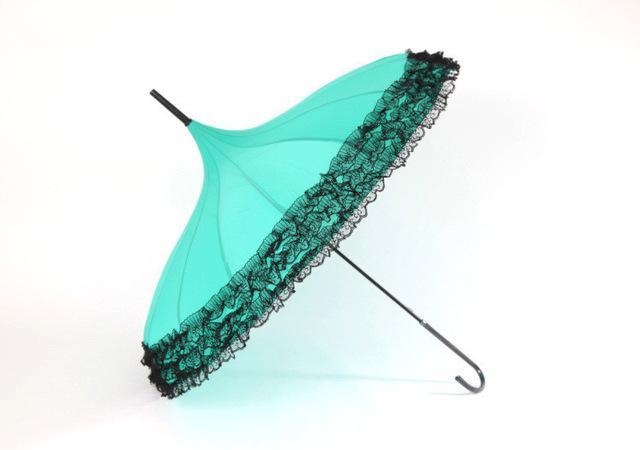 Elegant Lace Trim Umbrella – Chic Vintage Pink Rain Parasol