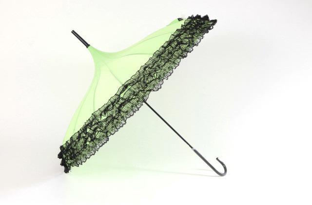 Elegant Lace Trim Umbrella – Chic Vintage Pink Rain Parasol
