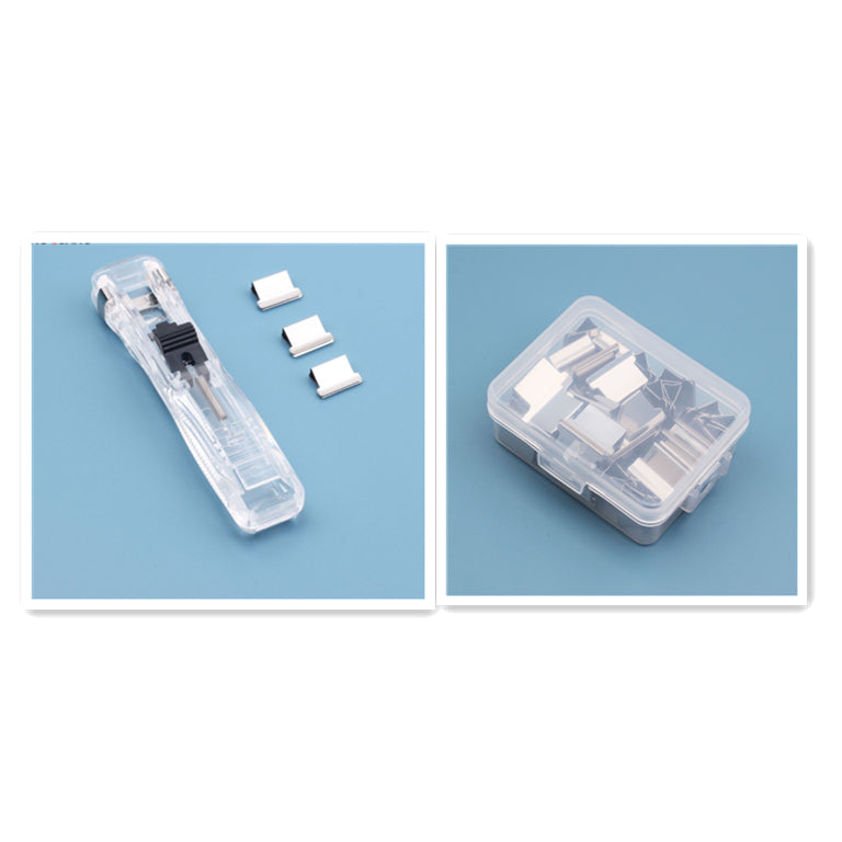 Heavy-Duty Transparent Stapler — 16mm Binding, Non-Slip Grip, Includes 50 Staples