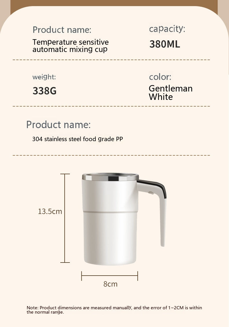 Temperature Display Magnetic Mixing Cup — Smart Self-Stirring Tumbler