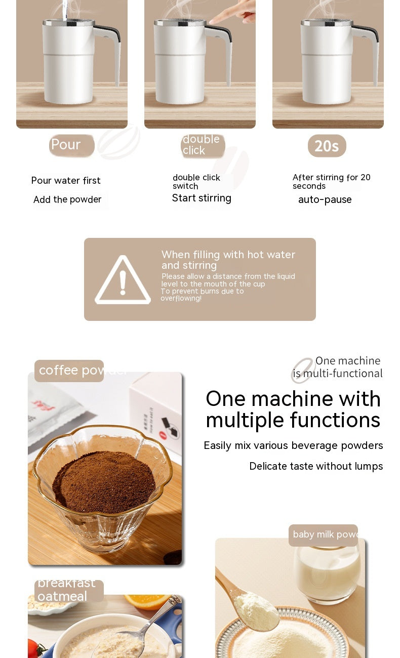 Temperature Display Magnetic Mixing Cup — Smart Self-Stirring Tumbler