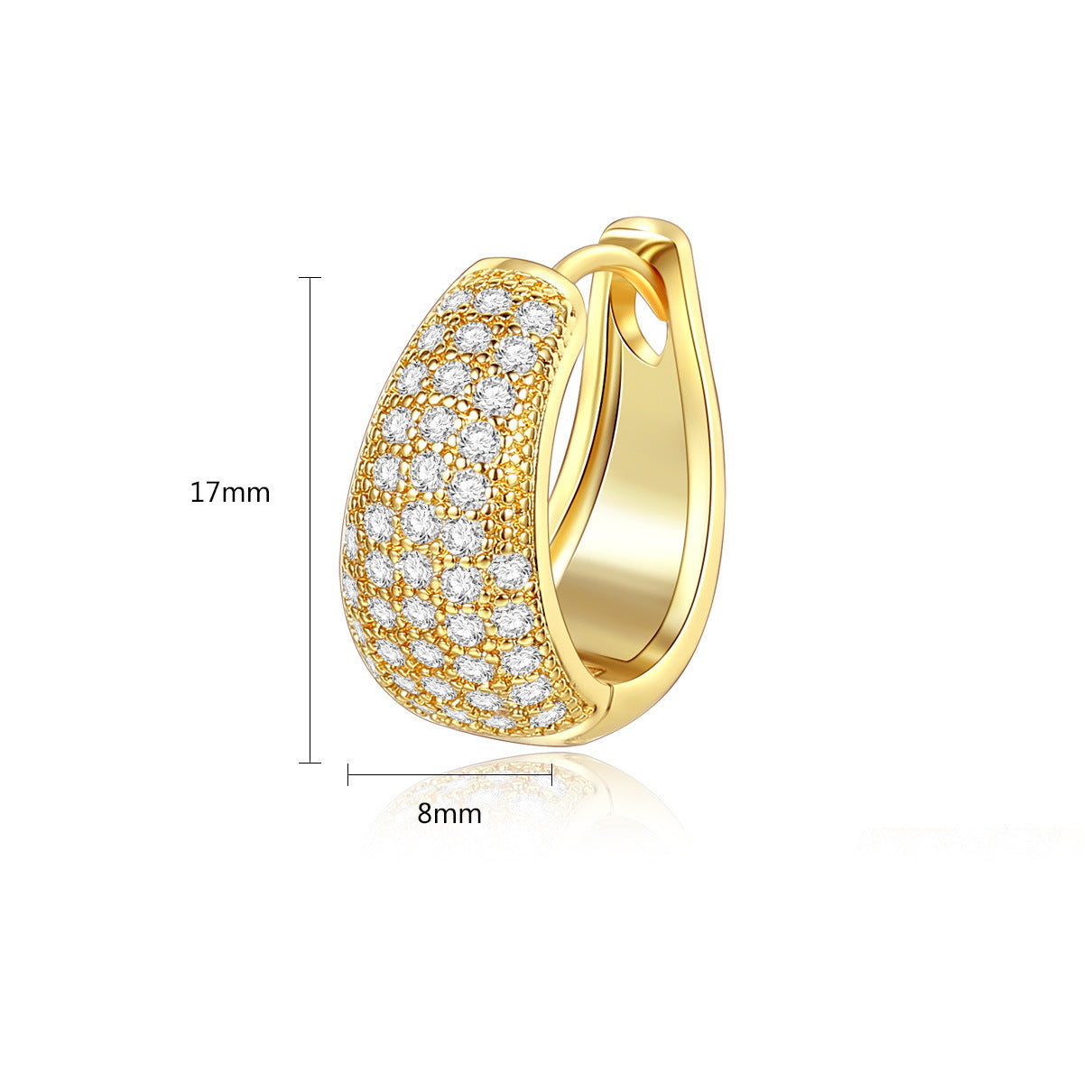 Womens Simple Zircon Micro-Set Crystal Earrings