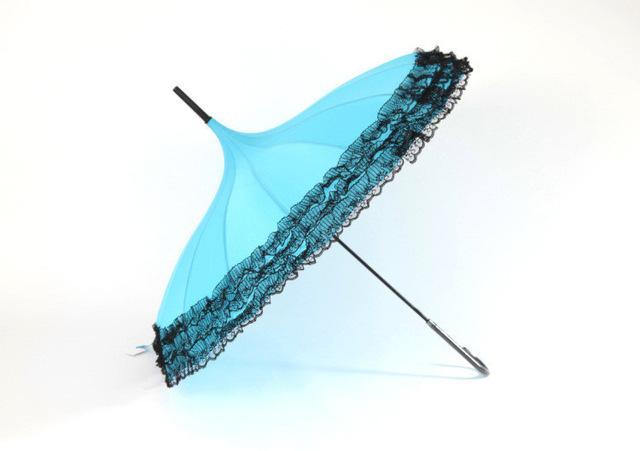 Elegant Lace Trim Umbrella – Chic Vintage Pink Rain Parasol