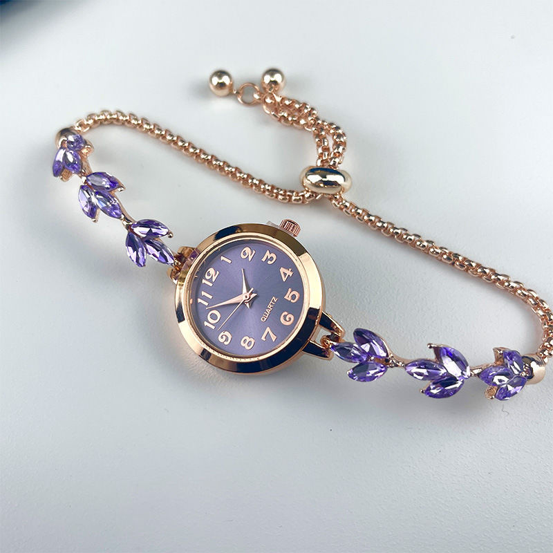 Vintage Fashion Niche Luxury Quartz Watch With Rhinestones