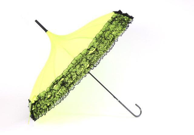 Elegant Lace Trim Umbrella – Chic Vintage Pink Rain Parasol