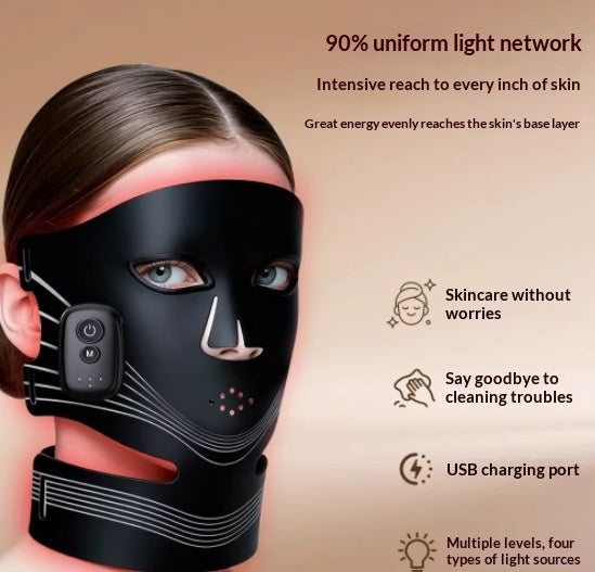 LumiSkin™ LED Facial Therapy Mask – 4 Light Modes | USB Rechargeable Skincare Device