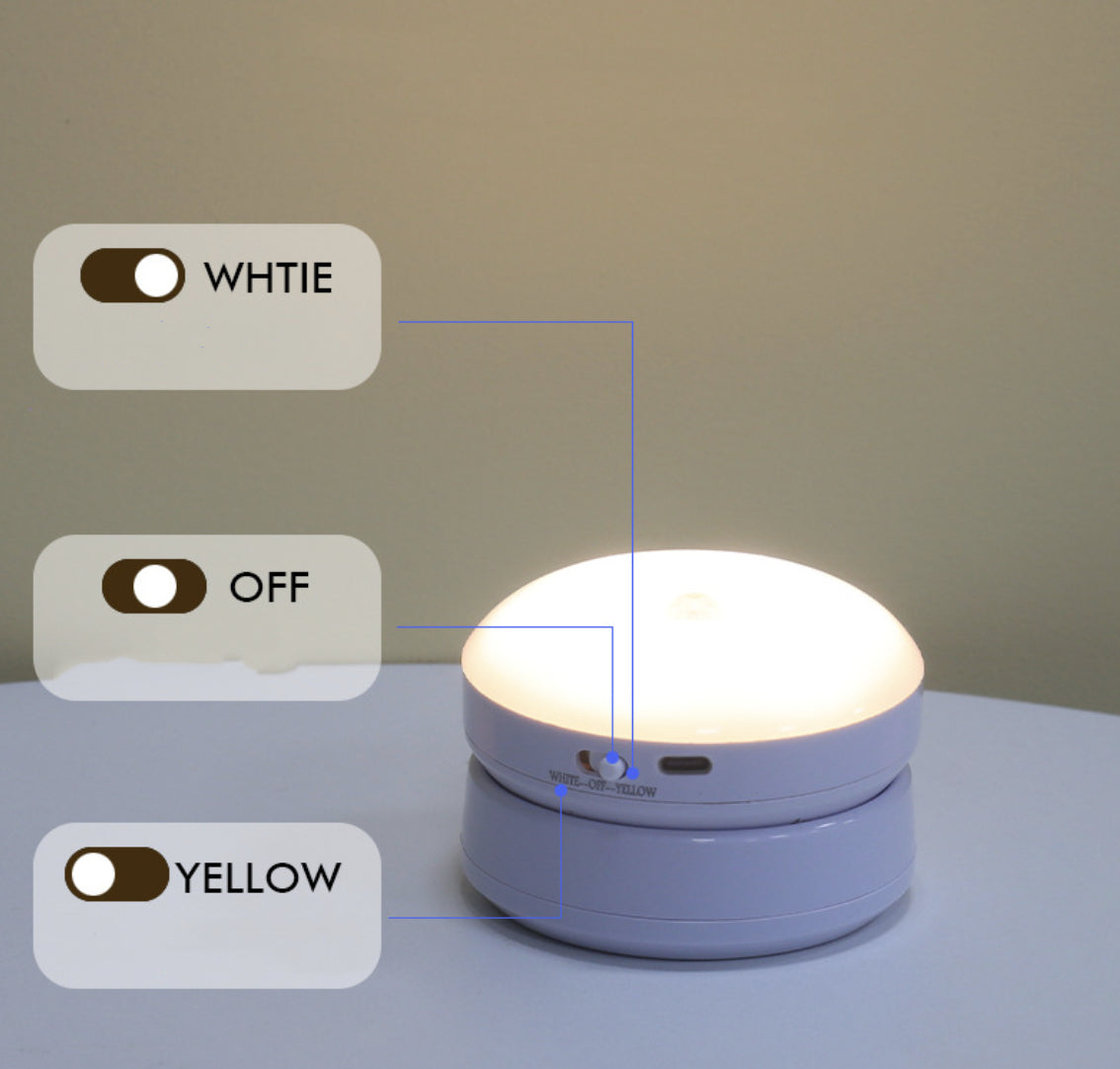 360 Rotating Human Body Induction LED Small Night Lamp Rechargeable