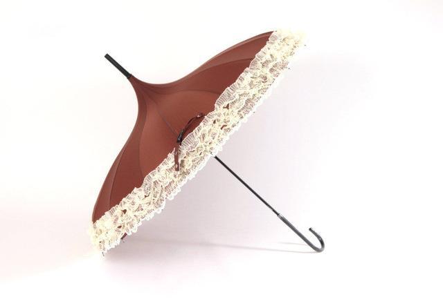Elegant Lace Trim Umbrella – Chic Vintage Pink Rain Parasol