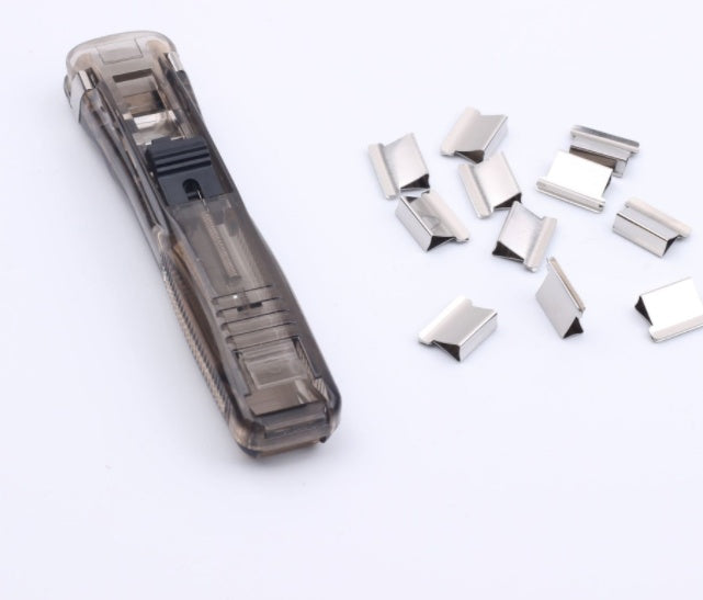 Heavy-Duty Transparent Stapler — 16mm Binding, Non-Slip Grip, Includes 50 Staples