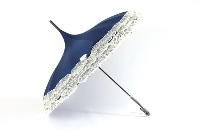 Elegant Lace Trim Umbrella – Chic Vintage Pink Rain Parasol
