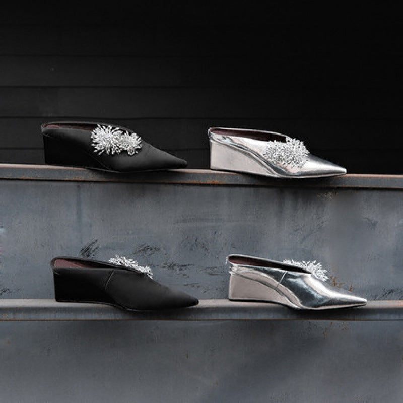Women's Luxury Cowhide High Heels | Designer-Style Stiletto Heels | Silver & Black