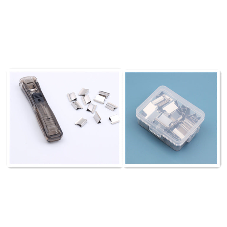 Heavy-Duty Transparent Stapler — 16mm Binding, Non-Slip Grip, Includes 50 Staples