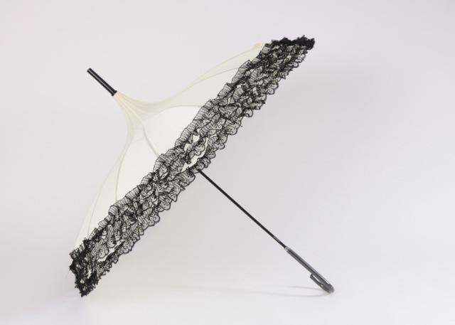 Elegant Lace Trim Umbrella – Chic Vintage Pink Rain Parasol