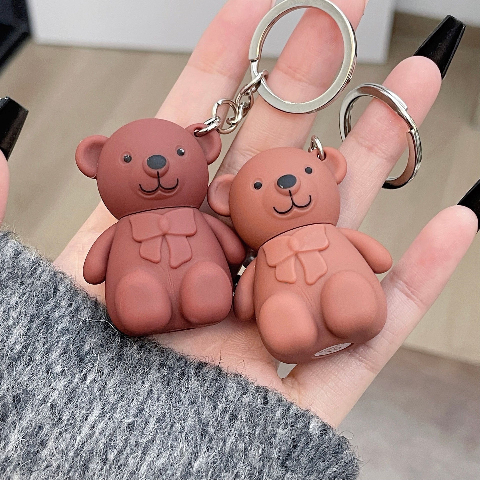 Cute Bear Keychain Lip Mud | Matte Lip Glaze | 8 Shades | Gift for Her