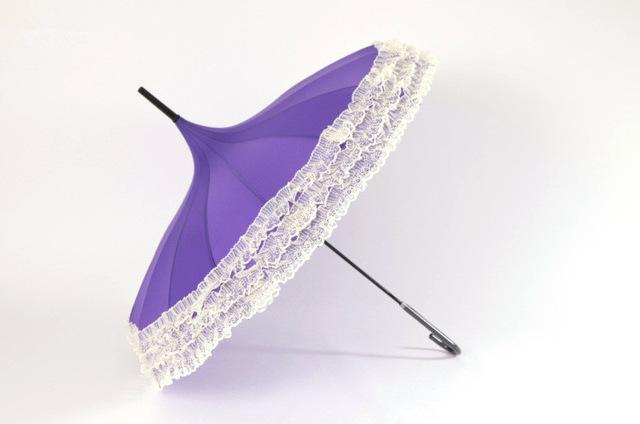 Elegant Lace Trim Umbrella – Chic Vintage Pink Rain Parasol