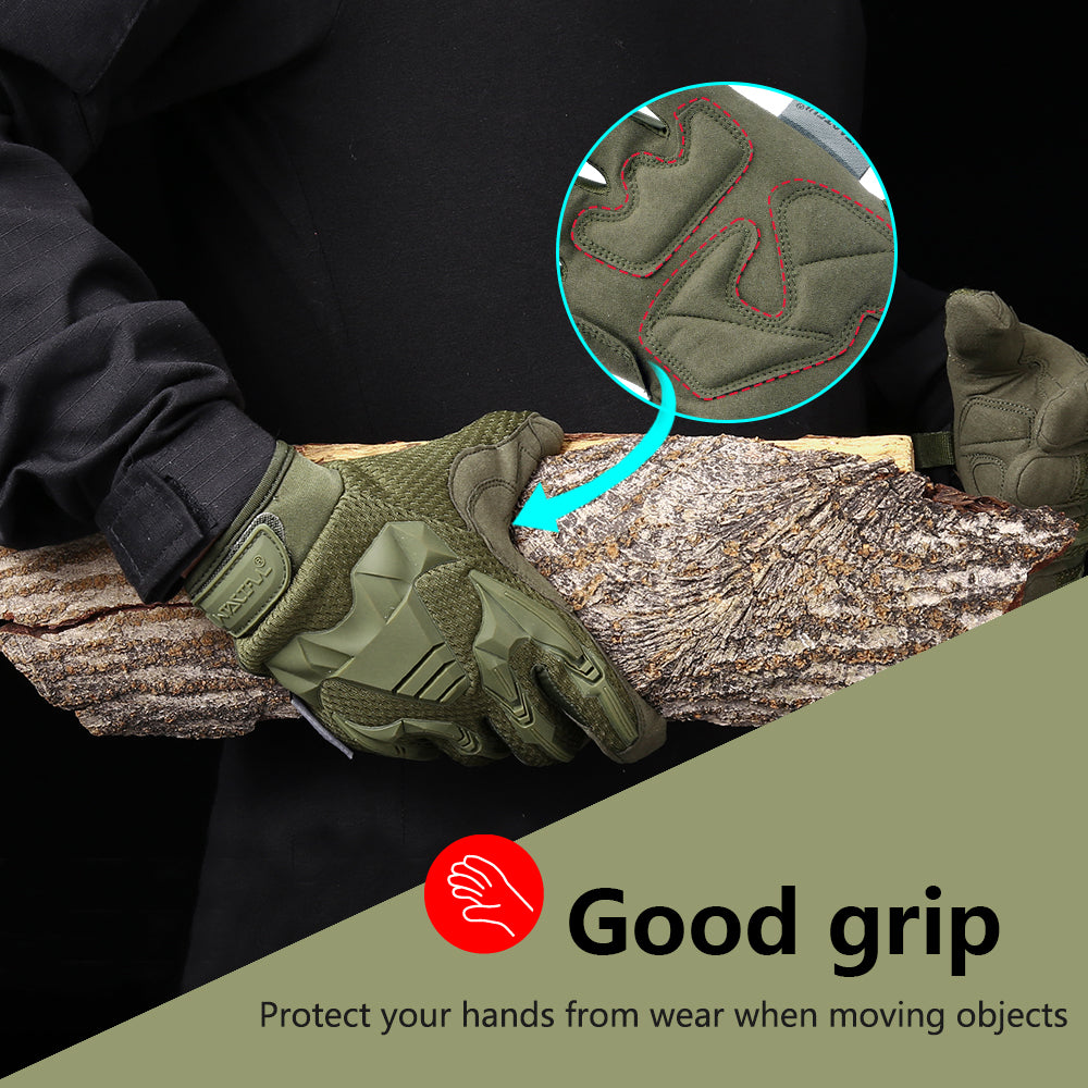 Tactical Full-Finger Gloves | Hard Knuckle Protection | Touchscreen Compatible | Airsoft, Hiking, Motorbike & Outdoor Work | S–XL