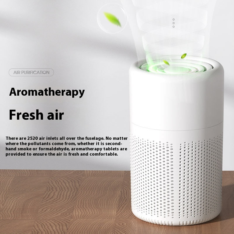 Desktop Air Purifier with HEPA Filter, Activated Carbon &amp; Aromatherapy | USB Powered | Up to 30㎡ | Nordic White