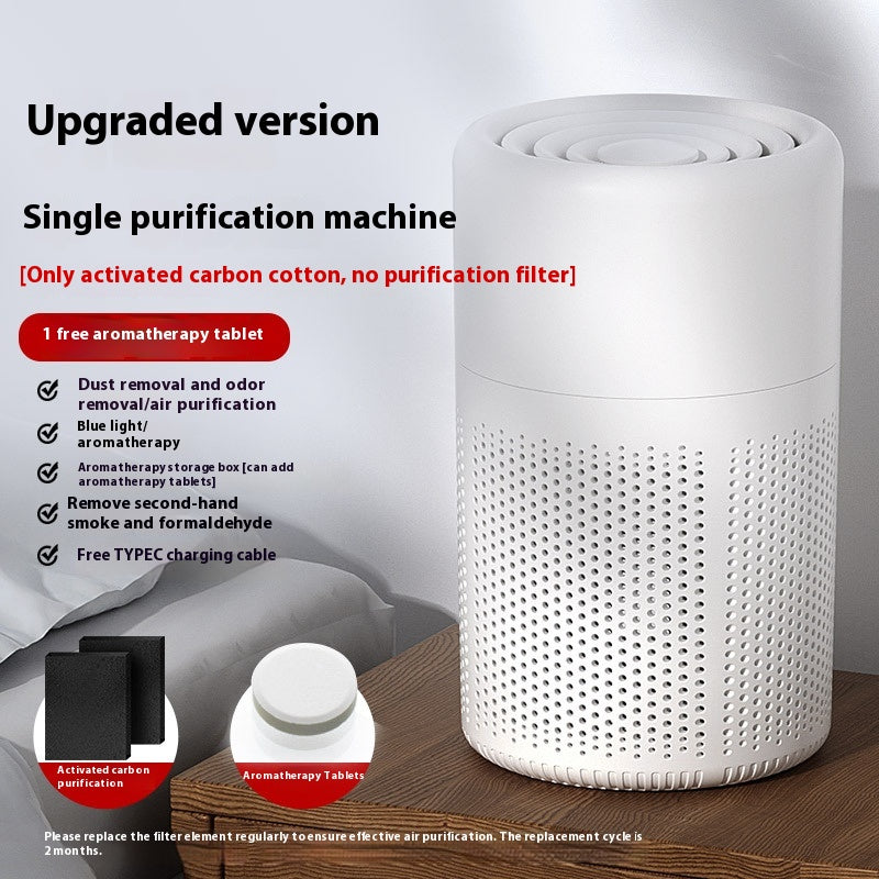 Desktop Air Purifier with HEPA Filter, Activated Carbon &amp; Aromatherapy | USB Powered | Up to 30㎡ | Nordic White