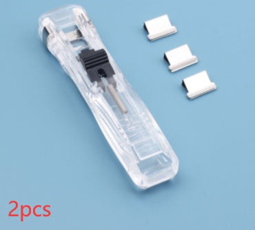 Heavy-Duty Transparent Stapler — 16mm Binding, Non-Slip Grip, Includes 50 Staples