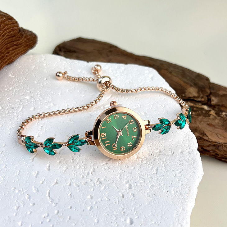 Vintage Fashion Niche Luxury Quartz Watch With Rhinestones