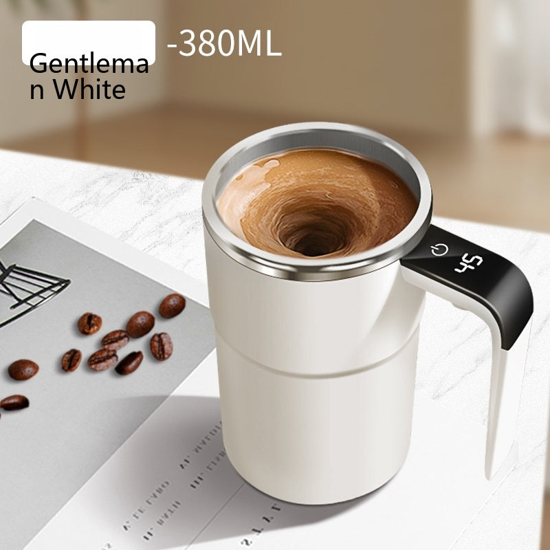 Temperature Display Magnetic Mixing Cup — Smart Self-Stirring Tumbler