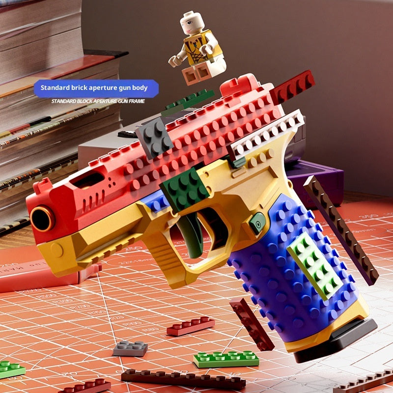 Assembled Building Blocks Children Throw Shell Toy Gun