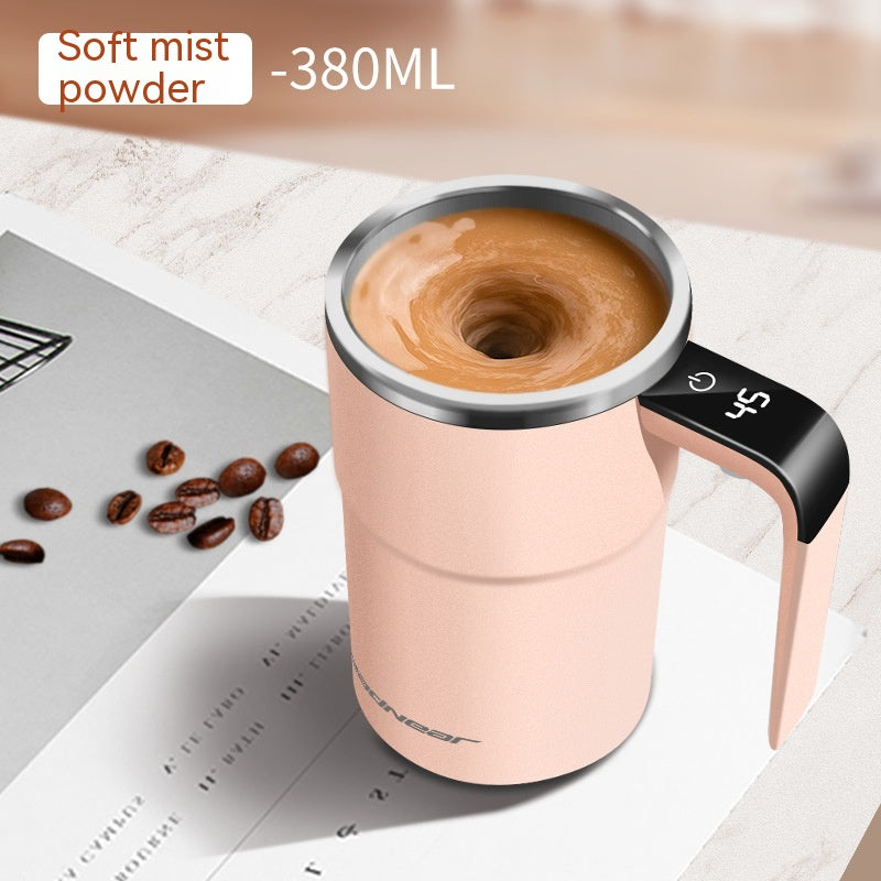 Temperature Display Magnetic Mixing Cup — Smart Self-Stirring Tumbler